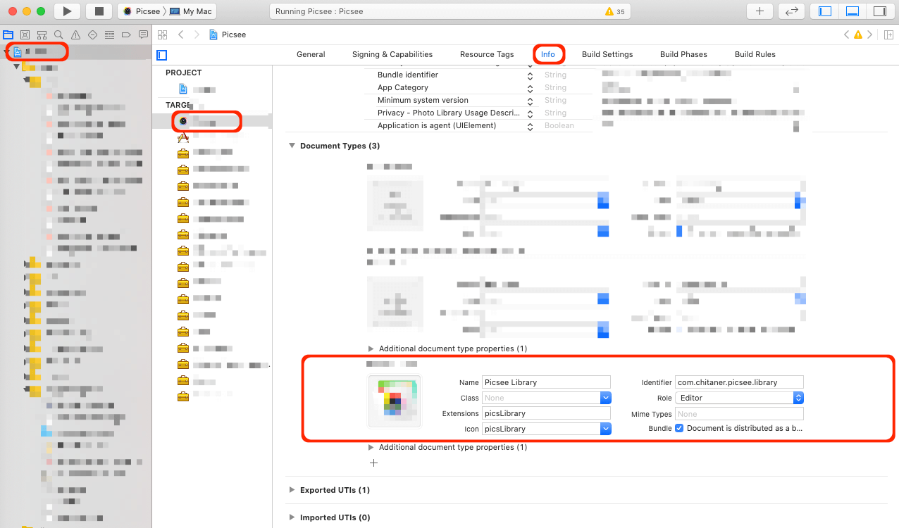 Xcode中开发App Document Types的设置